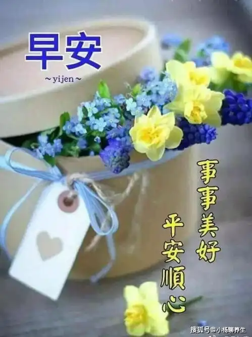 唯美的清晨祝福图片表情,周二早上好问候语温馨句子
