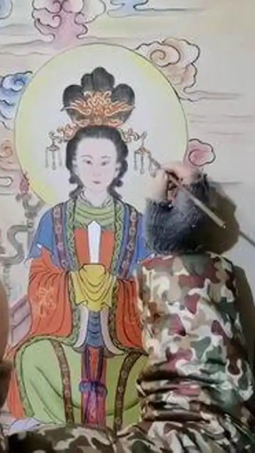 敬绘泰山奶奶彩绘
