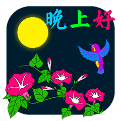 晚安祝福语晚上好表情动态图片

