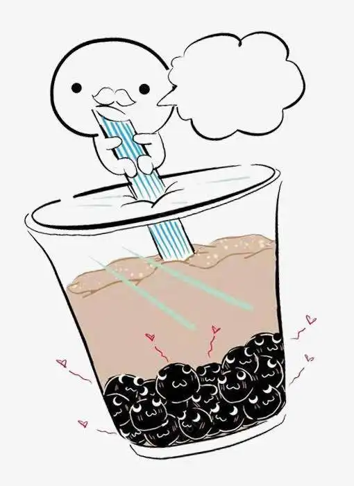 喝奶茶的卡通小人免抠png素材新图网ixintu.com免抠素材
