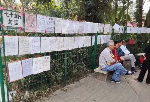 深圳莲花山公园的相亲角,总有那么几个老人在愁闷儿女的终身大事
